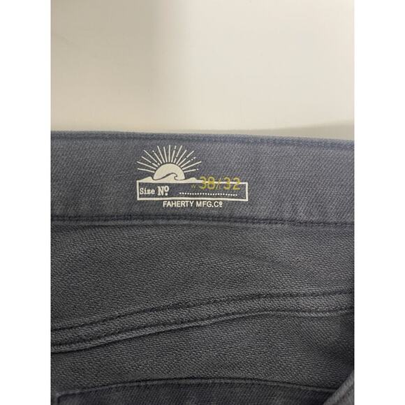 Faherty Men's Stretch Terry 5-Pocket Athletic fit pant Navy size 38x32 - Picture 2 of 7